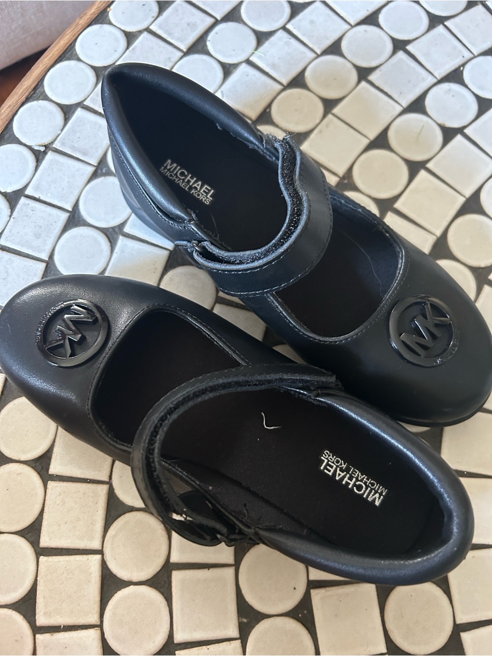 NWOT Michael Kors Black Girls' Mary Jane Dress Shoes with MK Logo